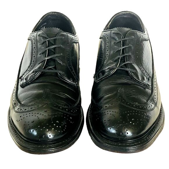 Stafford Vintage Imperial Wingtip Biltrite Black Leather 10.5 Academia Preppy main image 6